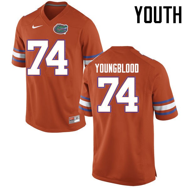 Florida Gators Youth #74 Jack Youngblood College Football Jerseys Orange